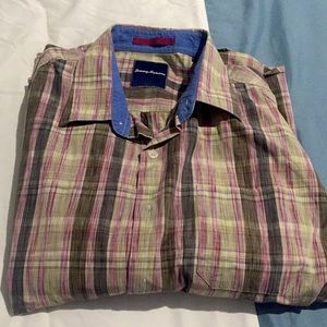 Tommy Bahama plaid button up shirt